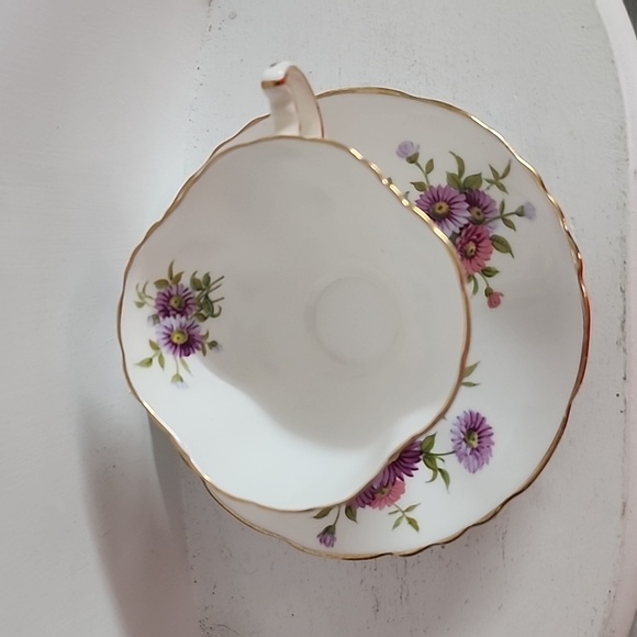 Hammersley Quatrefoil Demitasse Floral Teacup and Saucer - Picture 8 of 8